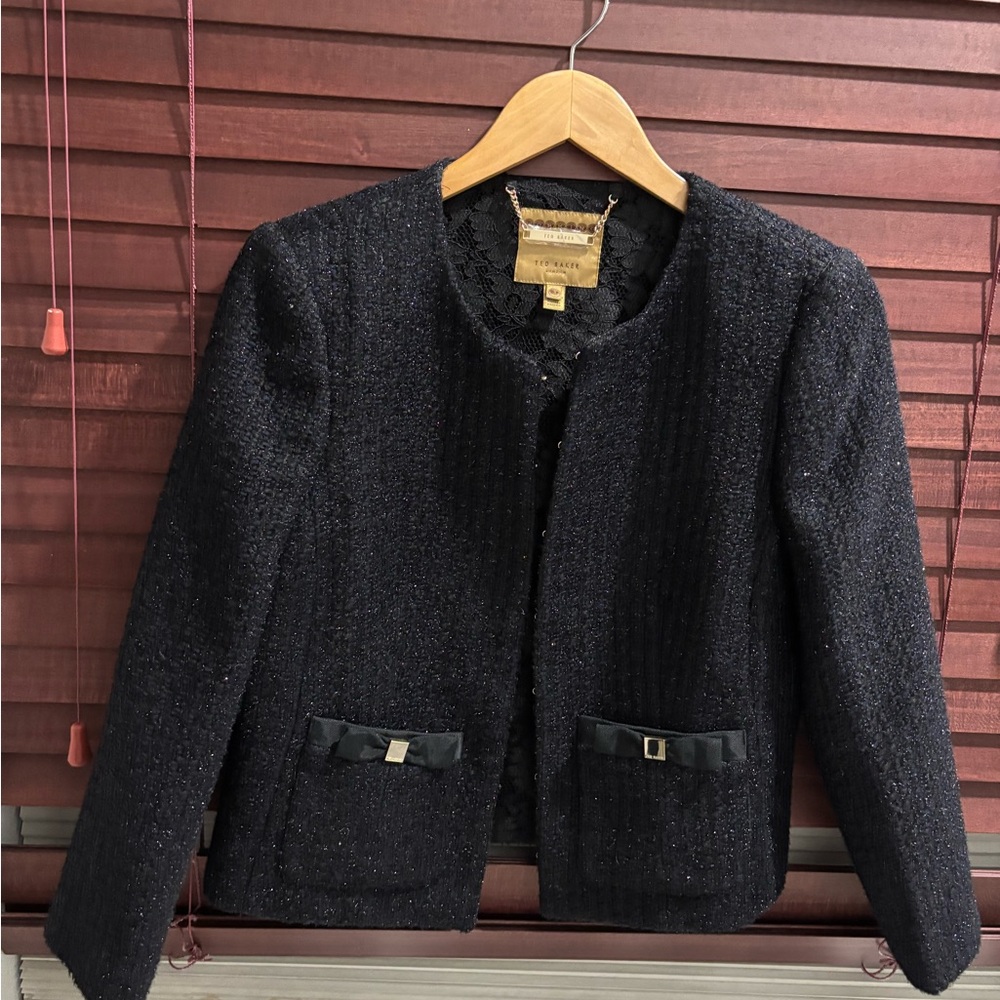 Ted Baker Black tweed Jacket with bows